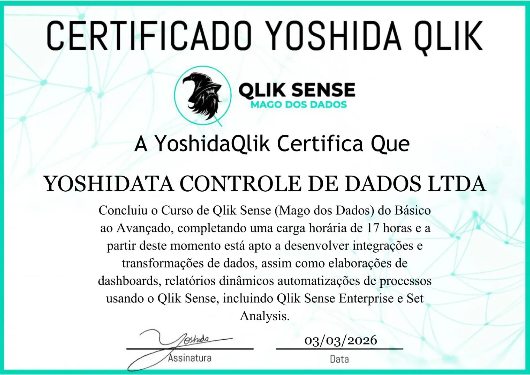 Certificado do Treinamento